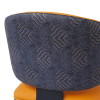 Vegan Wing Back Dining Chair | Orange PU Leather Set of 2