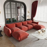 Matrix Modern Sectional Sofas | Orange Chenille Couch Sectionals 4-seaters