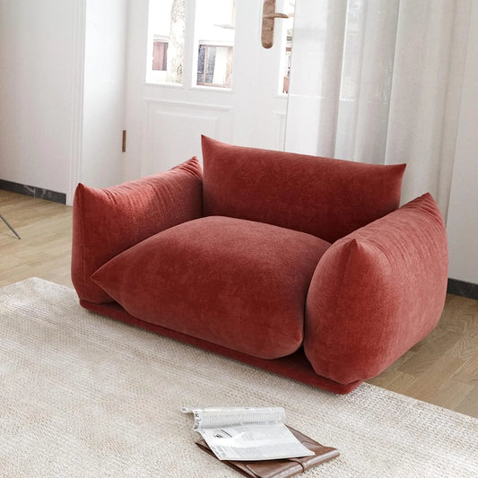 Matrix Modern Sectional Sofas | Orange Chenille Single Seat 1-seater