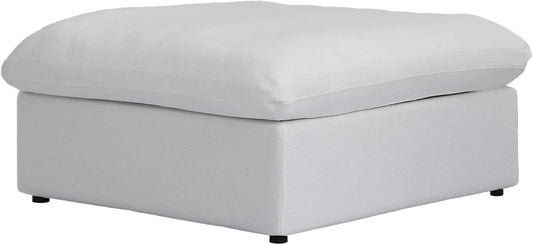 Deluxe Premium Cloud Sectional Sofas | Cotton and Linen White Ottomans 40" Removable & Washable Covers