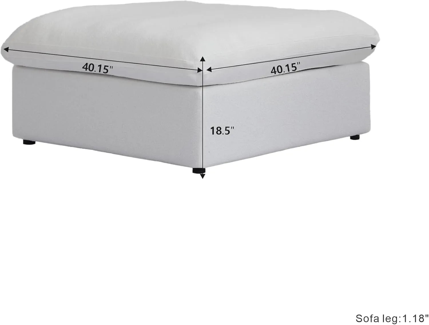 Deluxe Premium Cloud Sectional Sofas | Cotton and Linen White Ottomans 40" Removable & Washable Covers