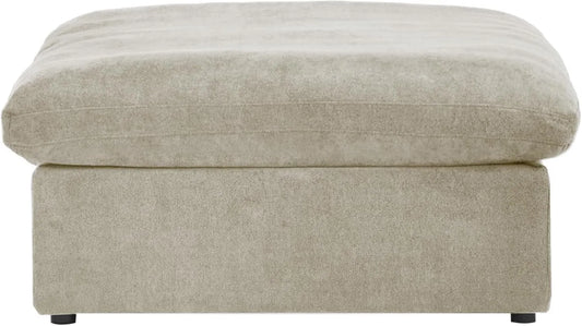 Deluxe Premium Cloud Sectional Sofas | Cotton and Linen Khaki Ottomans 40" Removable & Washable Covers