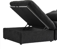 Deluxe Premium Cloud Sectional Sofas | Cotton and Linen Black Ottomans 40" Removable & Washable Covers