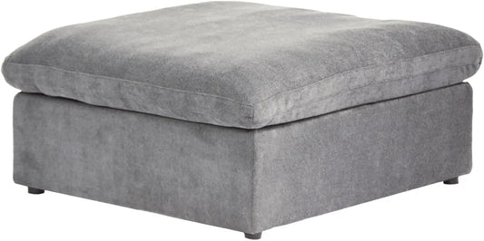 Deluxe Premium Cloud Sectional Sofas | Cotton and Linen Light Grey Ottomans 40" Removable & Washable Covers