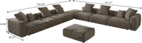 Matrix Modern Modular Sofas | Brown Corduroy U shaped Sectionals 6-seaters