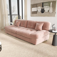 Essential Loveseat Lazy Sofas | Pink Frosted Velvet Loveseats 2-seaters 105"