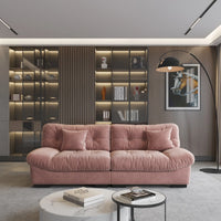 Essential Loveseat Lazy Sofas | Pink Frosted Velvet Loveseats 2-seaters 89"