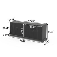 Mueble para TV Praxis de madera | Rectangular, negro, de 67" con base