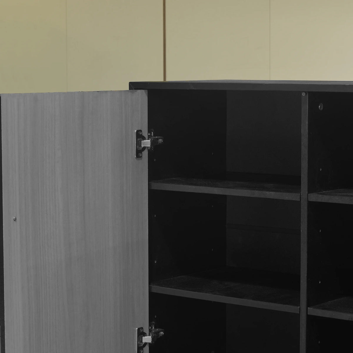 Praxis Wood TV Stand | 67" Black Rectangular With Base