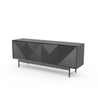 Mueble de TV Praxis Wood | Rectangular, negro, de 67" y patas altas