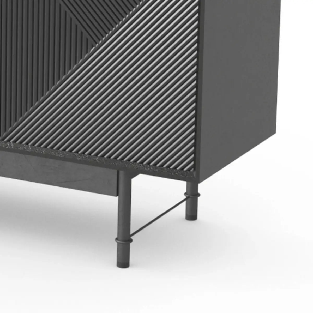Praxis Wood TV Stand | 67" Black Rectangular With High Legs