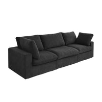 Deluxe Premium Cloud Sectional Sofas Covers | Premium Cloud Cotton and Linen Black 3-Seater Covers