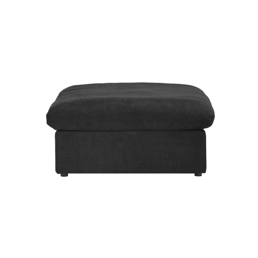Deluxe Premium Cloud Sectional Sofas Covers | Premium Cloud Cotton and Linen Black Ottoman Cover