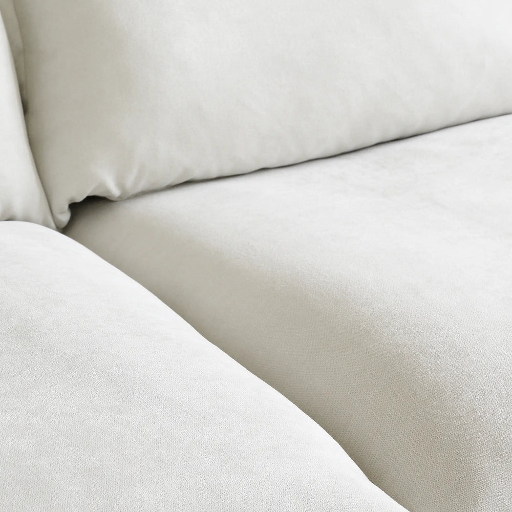 Deluxe Linen Cloud Sectional Sofas | 1-Piece White Cotton and Linen Armless Single Sofa Ottoma