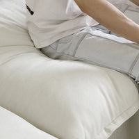 Deluxe Linen Cloud Sectional Sofas | 1-Piece White Cotton and Linen Armless Single Sofa Ottoma