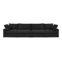 Deluxe Premium Cloud Sectional Sofas Covers | Premium Cloud Cotton and Linen Black 4-Seater Covers