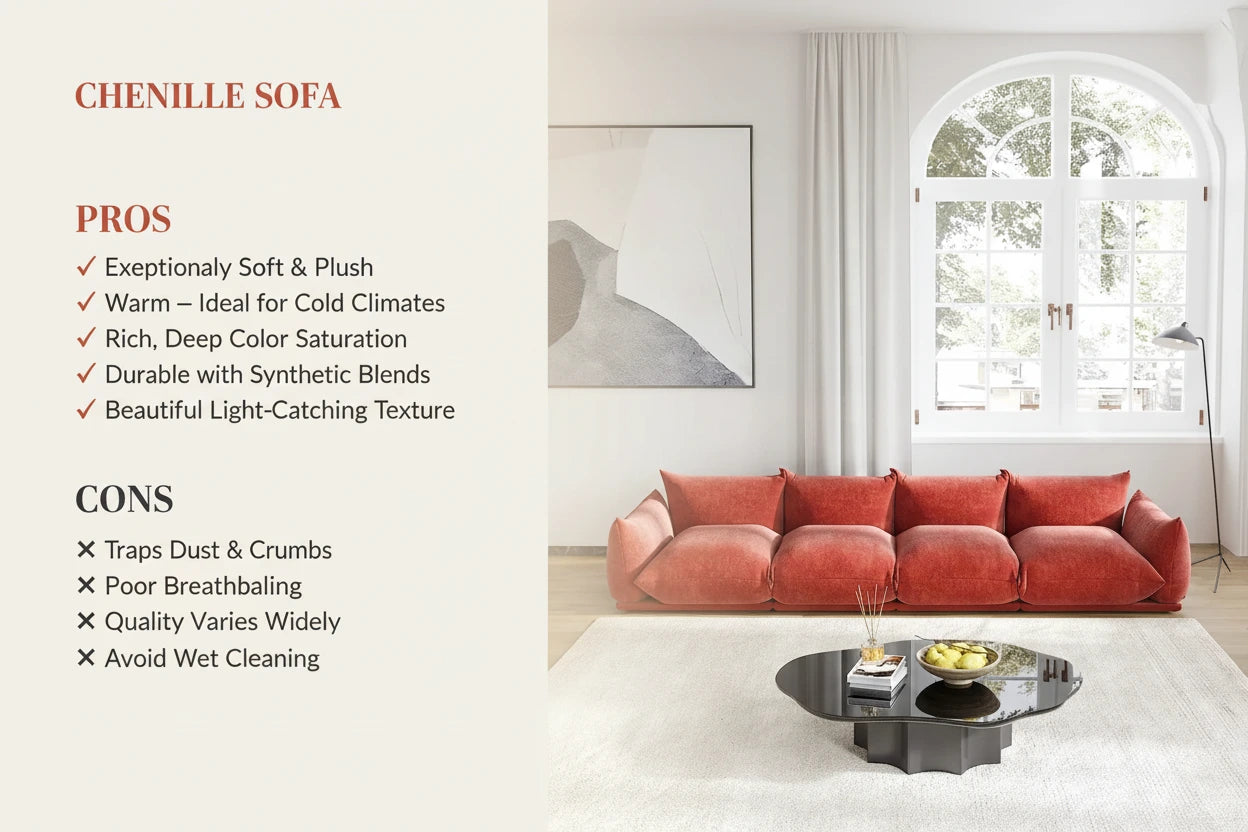 Pros and Cons of Chenille Sofas