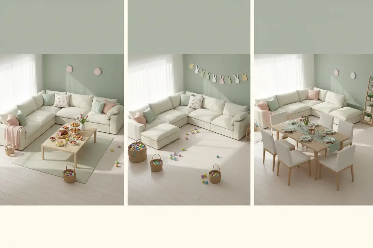 Diseño de Pascua de Reconfiguración Rápida - Configuración de Sofá Modular Multiusos para Anfitrionía Festiva