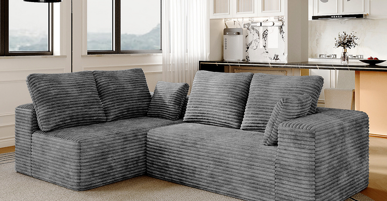 Ribbed Sectional Sofa