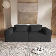 Matrix Classic Sectional Sofas | Black Corduroy Couch Sectionals 2-seaters