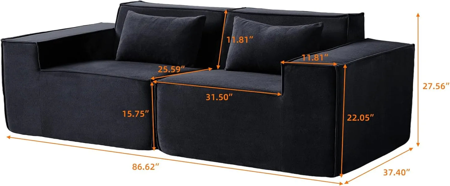 Matrix Classic Sectional Sofas | Black Corduroy Couch Sectionals 2-seaters