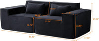Matrix Classic Sectional Sofas | Black Corduroy Couch Sectionals 2-seaters