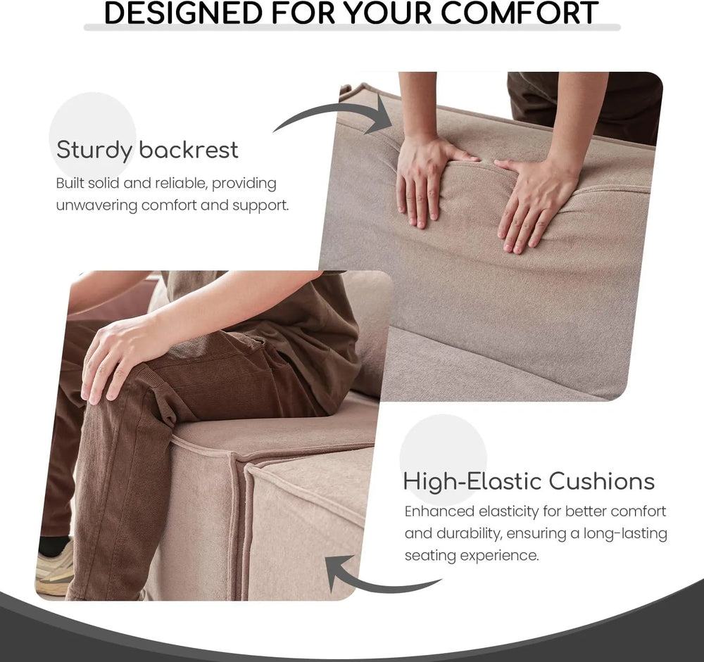 Matrix Classic Sectional Sofas | Brown Corduroy L shaped Sectionals 3-seaters with 1 Ottoman