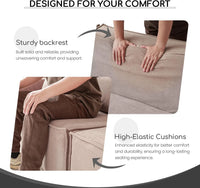 Matrix Classic Sectional Sofas | Brown Corduroy L shaped Sectionals 3-seaters with 1 Ottoman