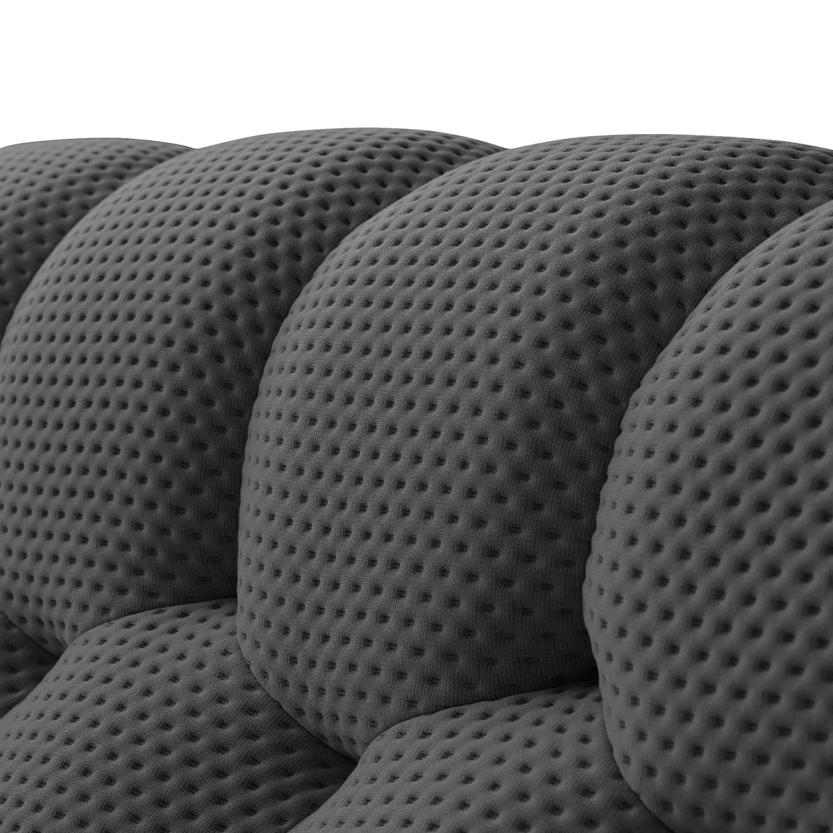 Essential 4-Seater grey 3D-Knitted Fabric L-Shaped Sectionals | 2-Piece, 3D-Knitted Fabric, Compact Design