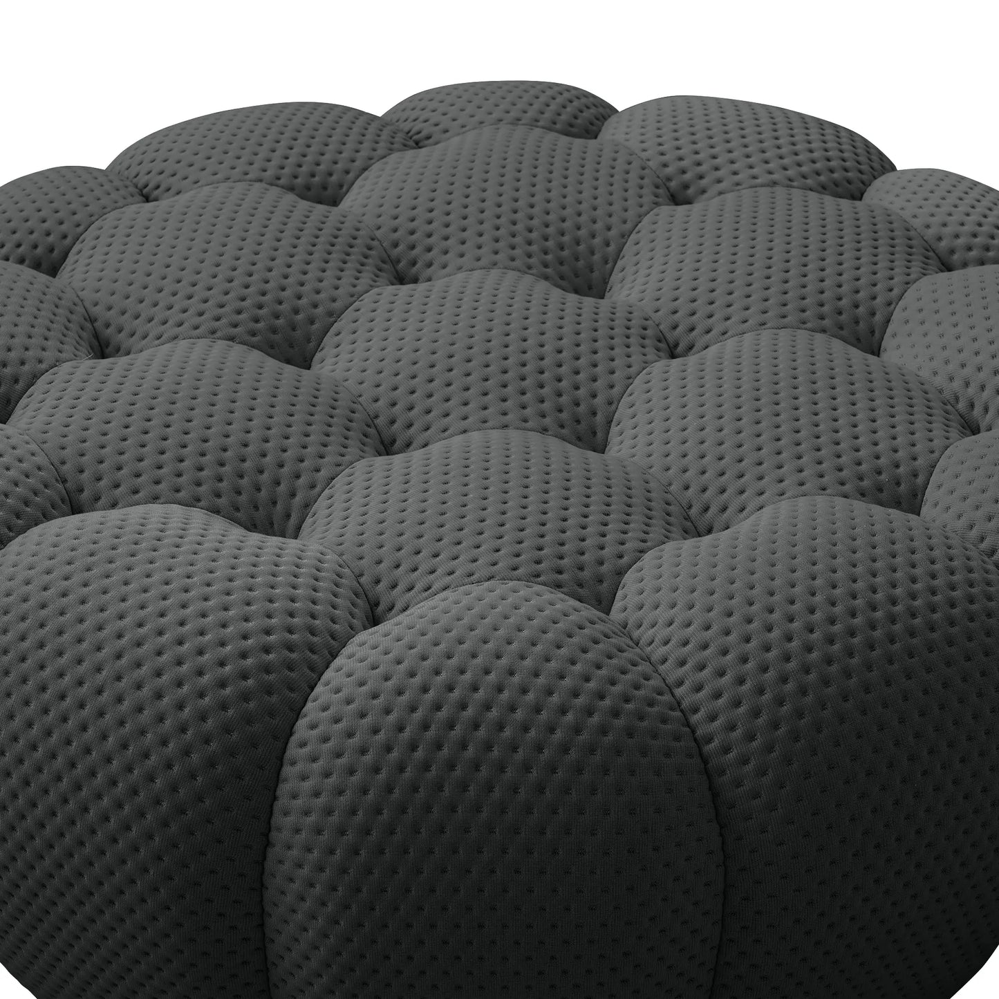 Essential Armless Floor Sofas | 2-Piece 3D Knitted Fabric Grey L-Shaped Sectionals 3-Seater With 1 Ottoman