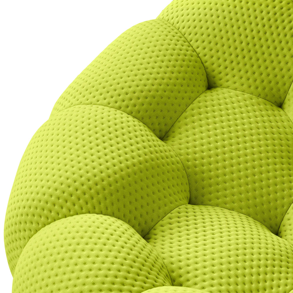 Essential Armless Floor Sofas | 3-Piece 3D Knitted Fabric Lime Green Sofa Sets 3-Seater With 1 Ottoman