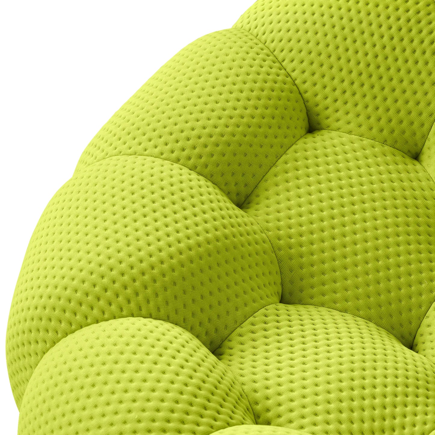 Essential Armless Floor Sofas | 3-Piece 3D Knitted Fabric Lime Green Sofa Sets 3-Seater With 1 Ottoman