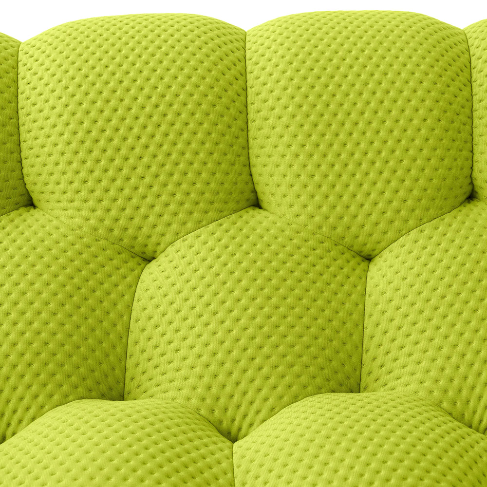 Essential Armless Floor Sofas | 3-Piece 3D Knitted Fabric Lime Green Sofa Sets 3-Seater With 1 Ottoman