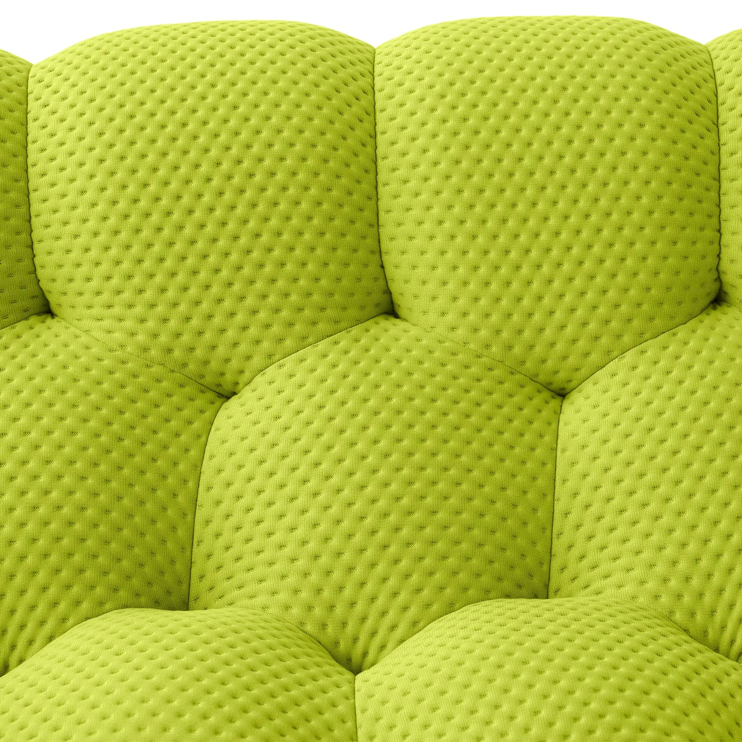 Essential Armless Floor Sofas | 3-Piece 3D Knitted Fabric Lime Green Sofa Sets 3-Seater With 1 Ottoman