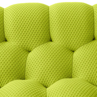 Essential Armless Floor Sofas | 3-Piece 3D Knitted Fabric Lime Green Sofa Sets 3-Seater With 1 Ottoman