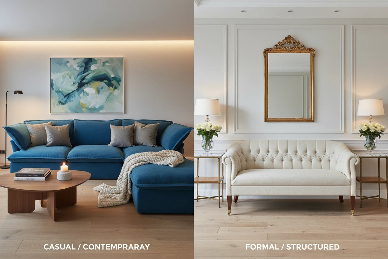Sofa vs. Settee: Design Language — Structured vs. Casual