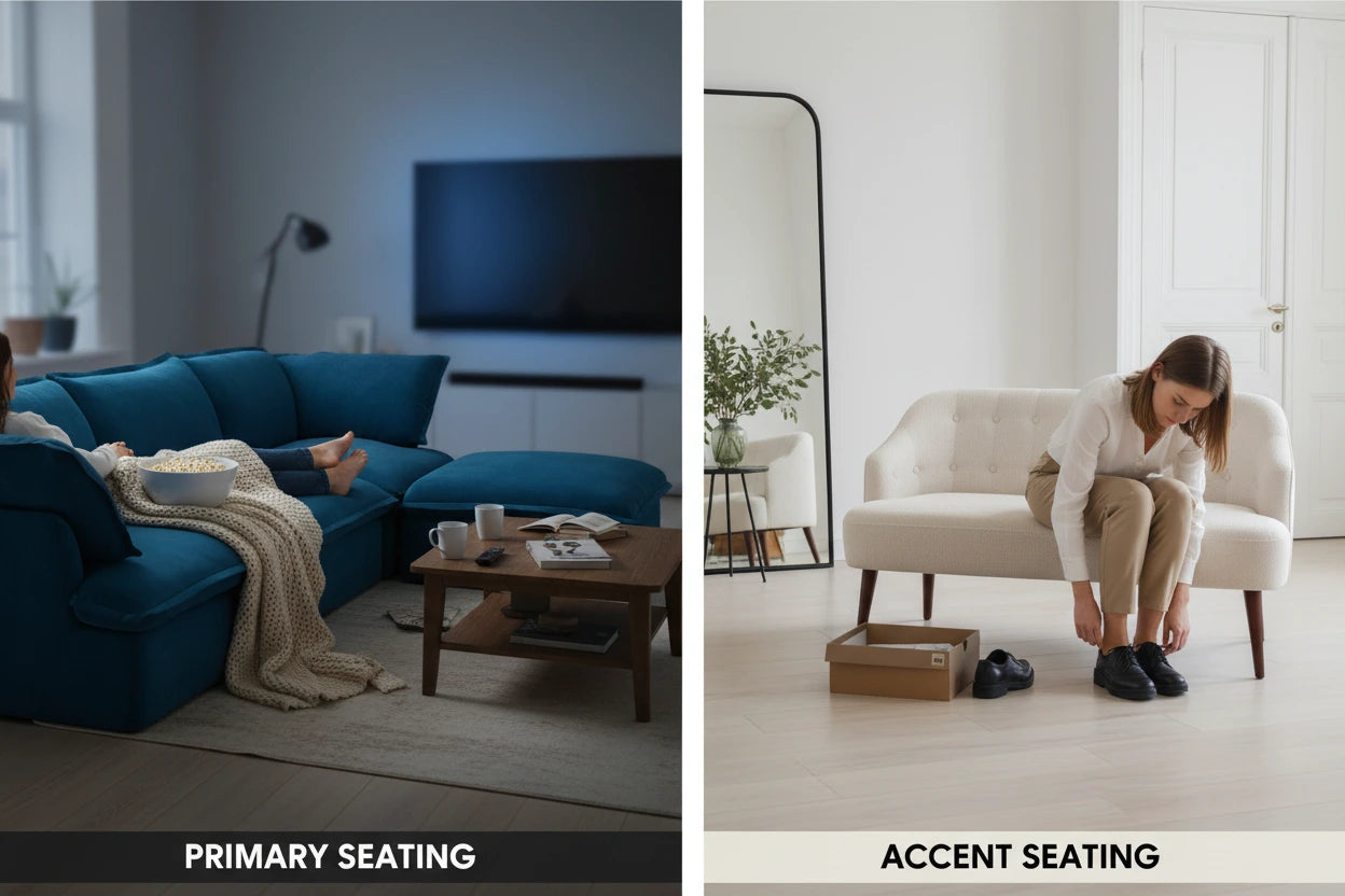 Sofa vs. Settee: Function — Primary Seating vs. Accent Seating