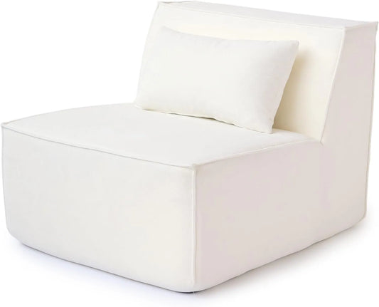 Matrix Classic Sectional Sofas | Beige Corduroy Armless Single Sofa 1-seater