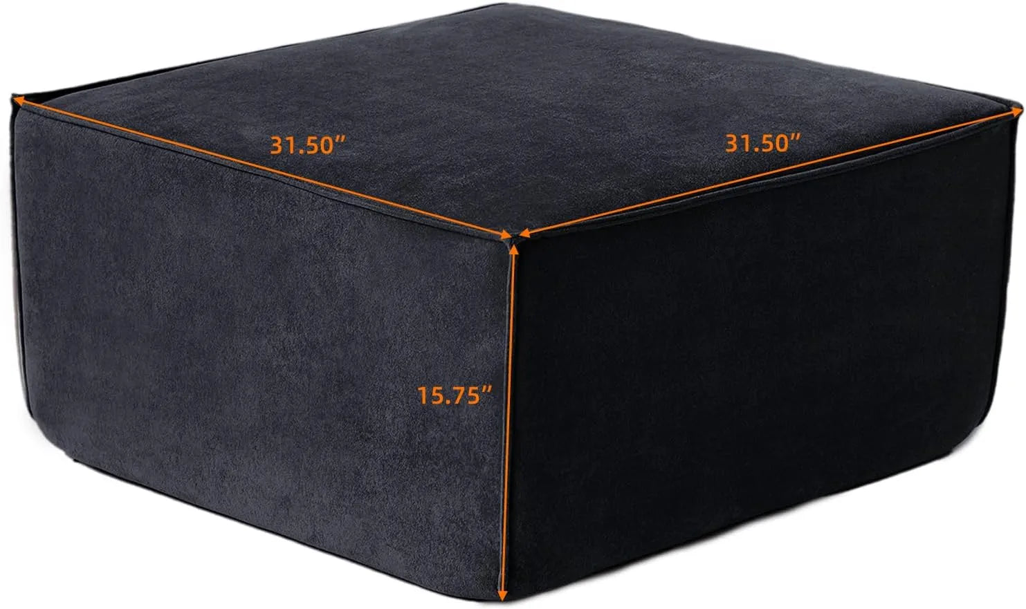 Otomana modular Matrix negra | 1 pieza, tela Cloud Velvet, ideal para apartamentos