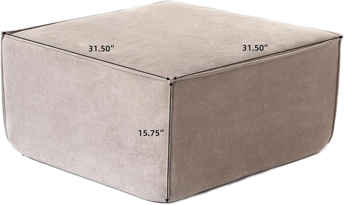 Matrix Brown Modular Ottoman | 1-Piece, Cloud Velvet Fabric, Compact Design