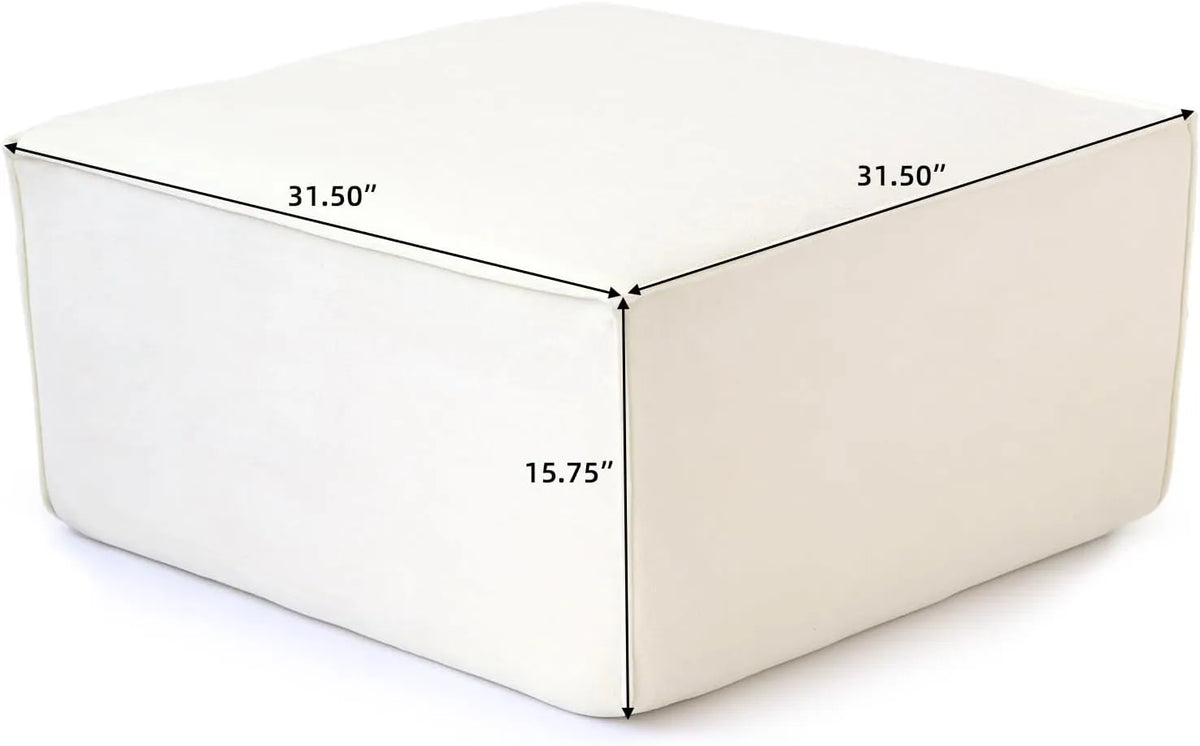Otomana modular Matrix Beige | 1 pieza, tela Cloud Velvet, espacio pequeño