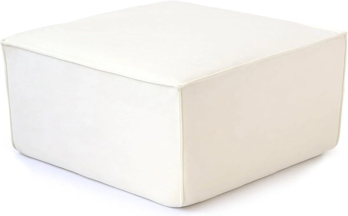 Otomana modular Matrix Beige | 1 pieza, tela Cloud Velvet, espacio pequeño