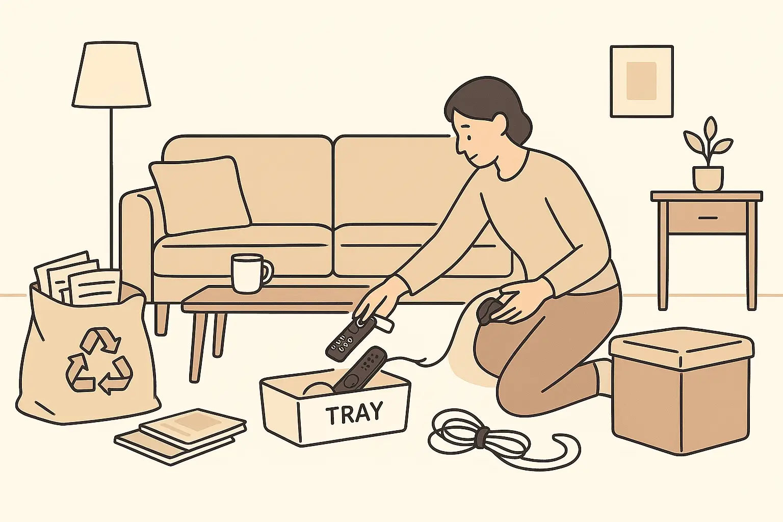 Comienza a renovar tu sala de estar con un reinicio rápido.