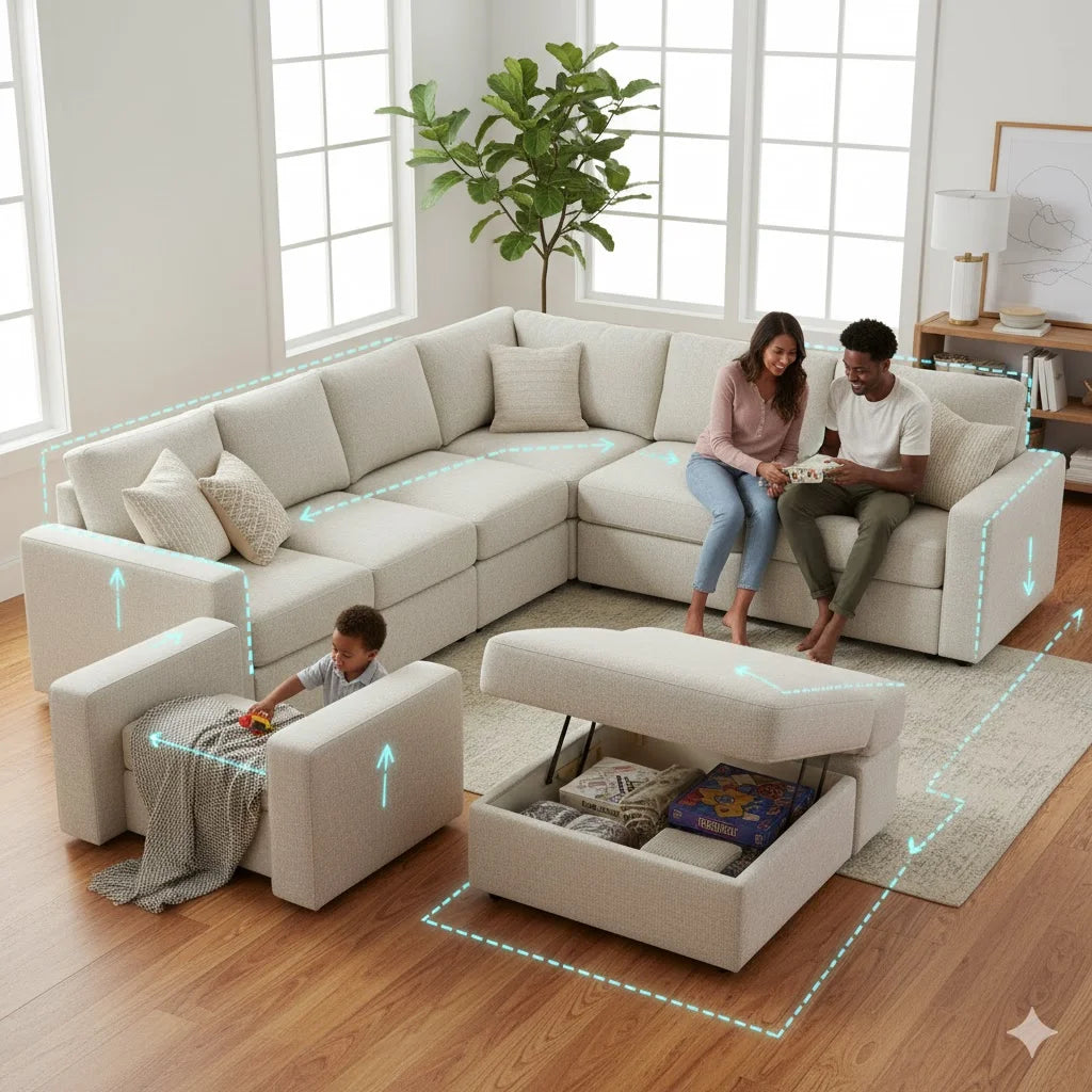 Step 3 You should measure your space and check for modular versatility and high density foam