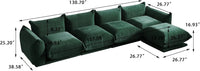 Matrix Modern Sectional Sofas | Green Chenille Couch Sectionals 4-seaters