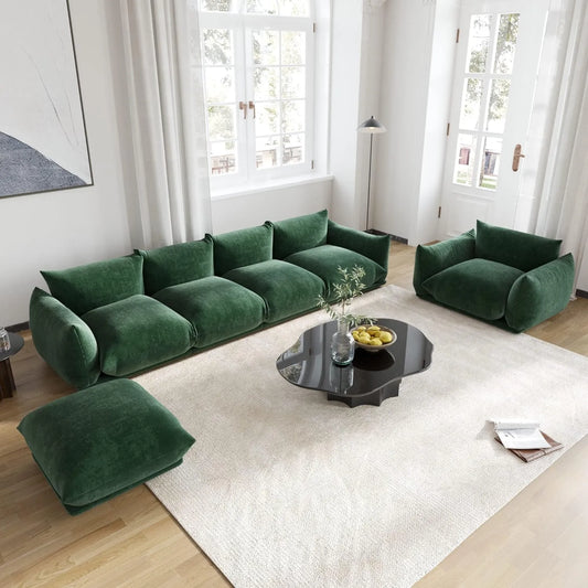 Matrix Modern Sectional Sofas | Green Chenille Couch Sectionals 4-seaters