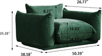 Matrix Modern Sectional Sofas | Green Chenille Single Seat 1-seater