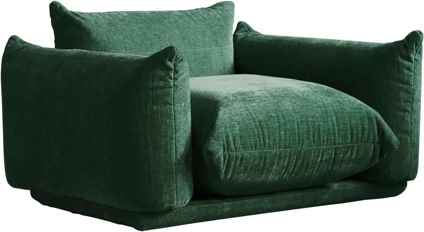 Sofá modular individual Matrix de 1 plaza, color verde | 1 pieza, tela de chenilla, para espacios pequeños