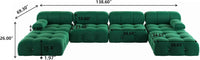 Matrix Minimalist Modular Sofas | Green Velvet Couch Sectionals 4-seaters