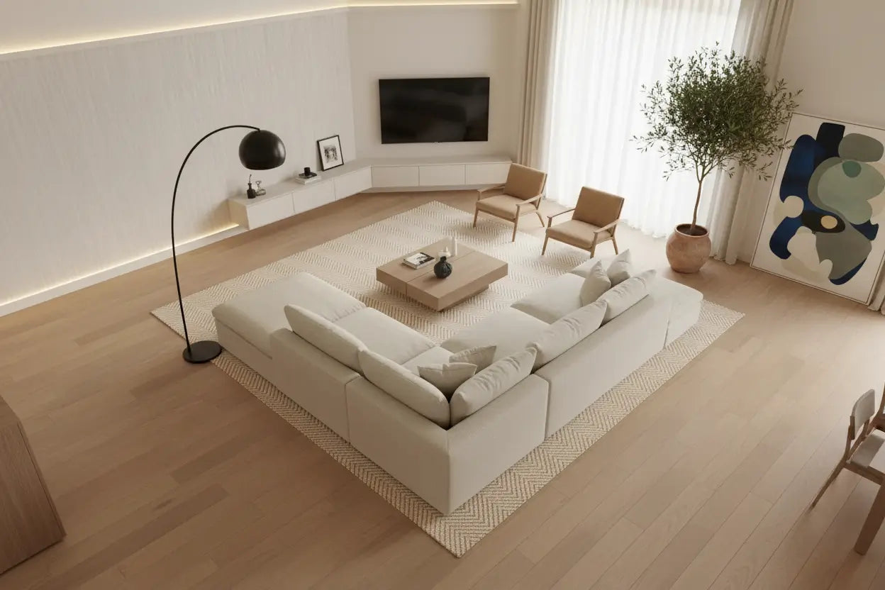 Use Diagonal Furniture Layout to Reduce Tunnel Effect